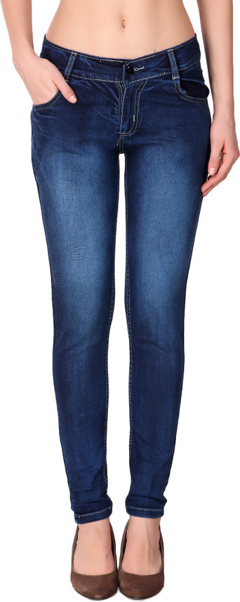 FUNKY GUYS Slim Women Dark Blue Jeans 