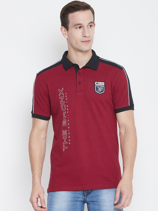 Octave Graphic Print Men Polo Neck 