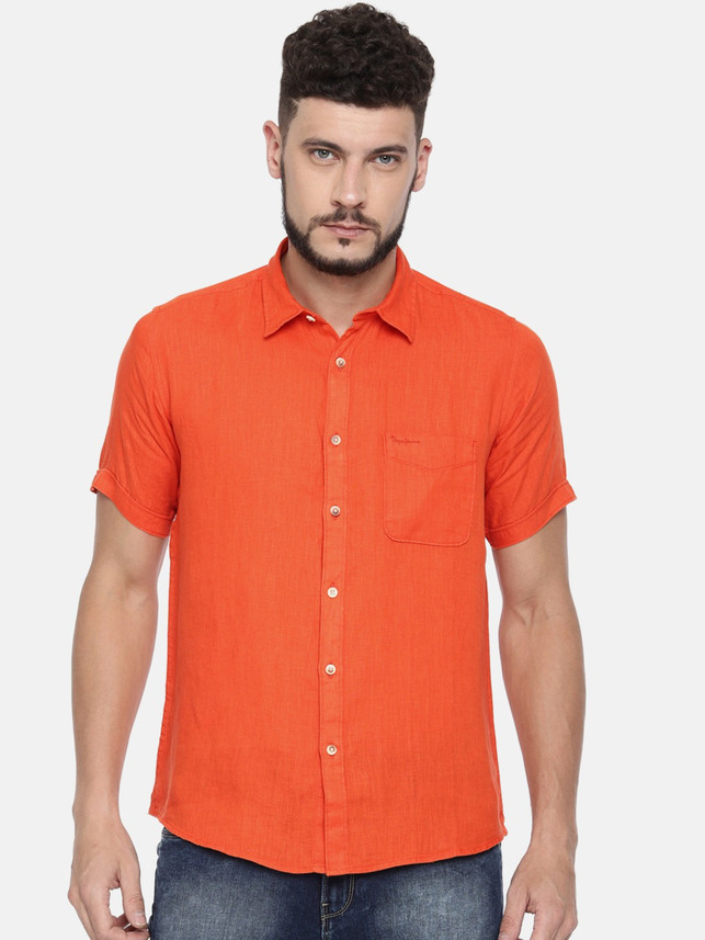 Pepe Jeans Men Solid Casual Orange 