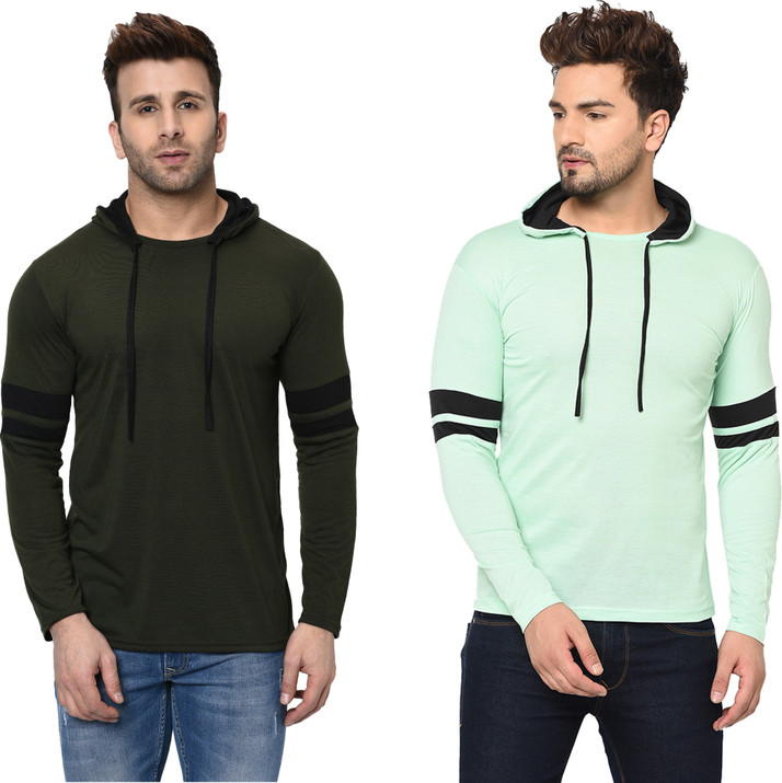 Bribzy Solid Men Hooded Neck Light 