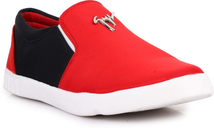 red boys loafers