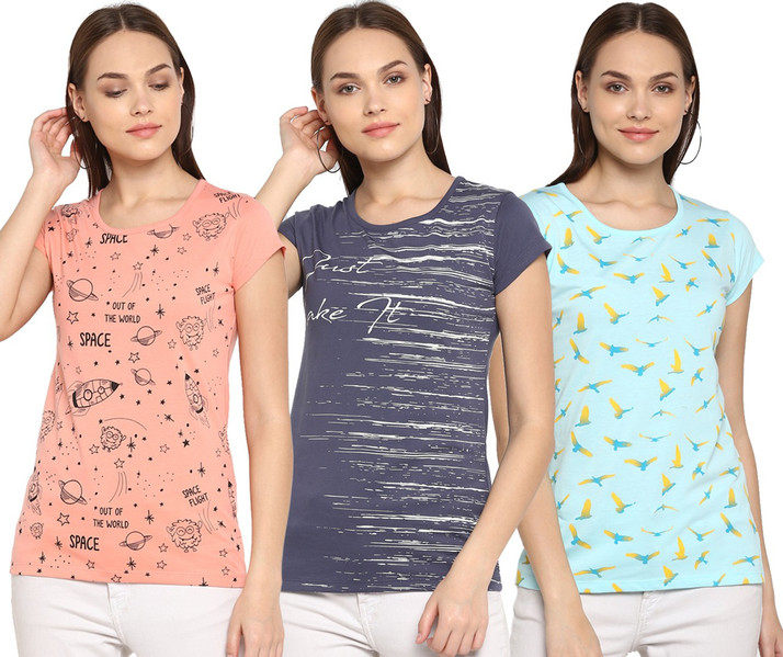 Buy MODEVE Printed Women Round Neck 