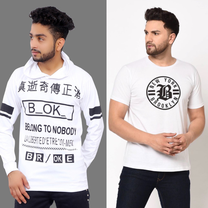 Buy STYLAGE Solid Men Hooded Neck 