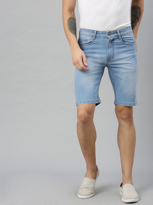 light wash denim shorts mens