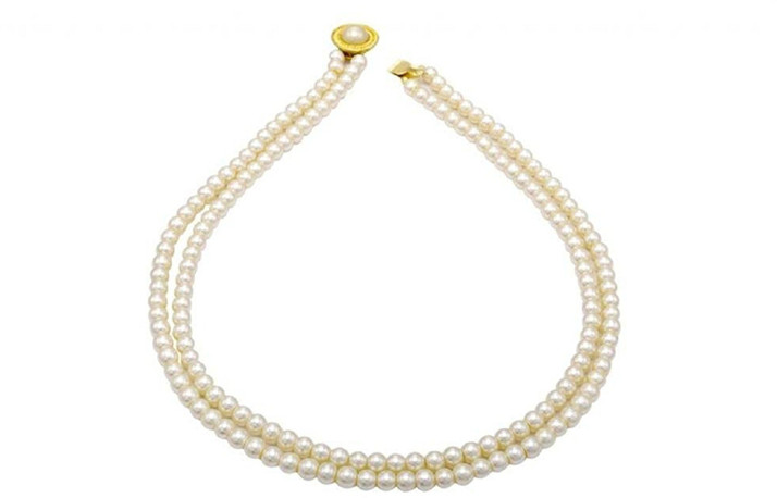 White Pearl Necklace Set Multi-Strand 