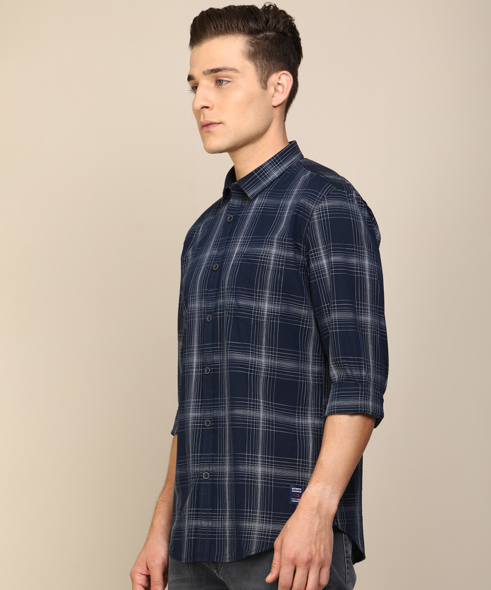 PETER ENGLAND Men Checkered Casual Dark 