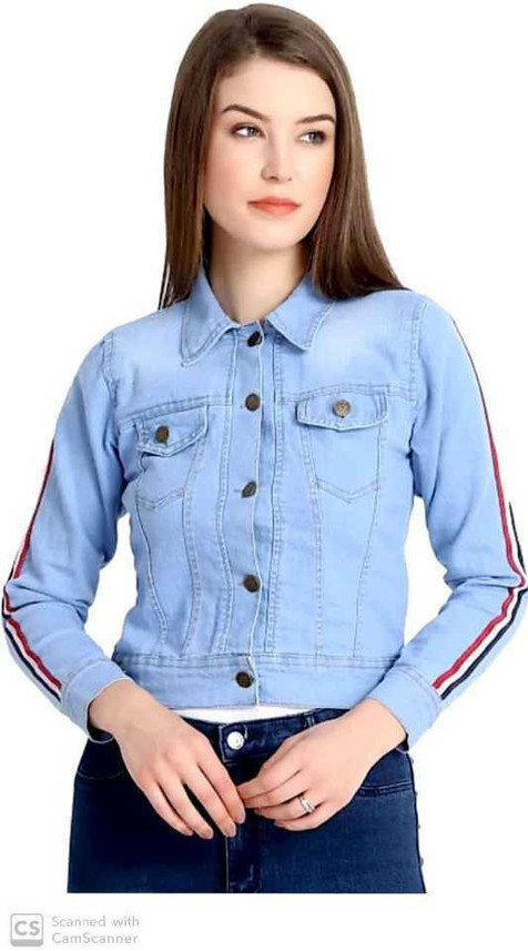 Full Sleeve Solid Women Denim Jacket 