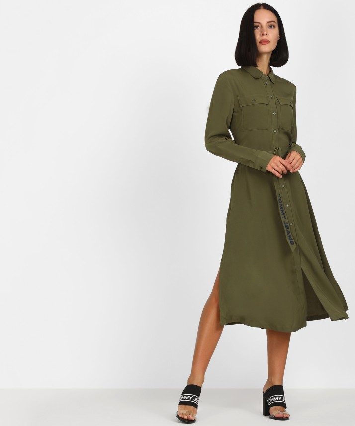 tommy hilfiger green dress