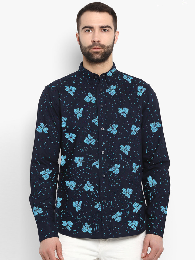 Cavenders Men Printed Casual Dark Blue 