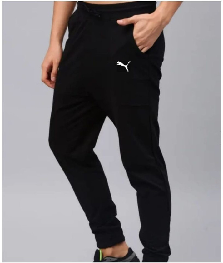 Puma solid men's black track pants Clearance