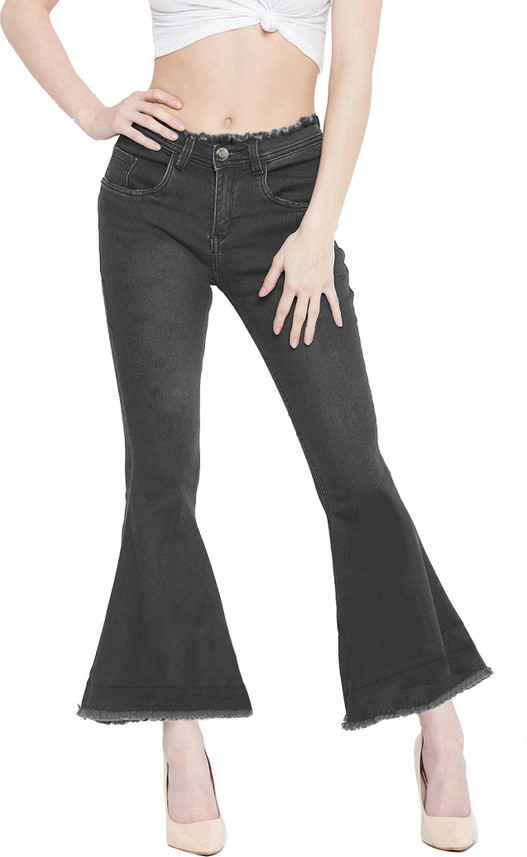 flared grey jeans