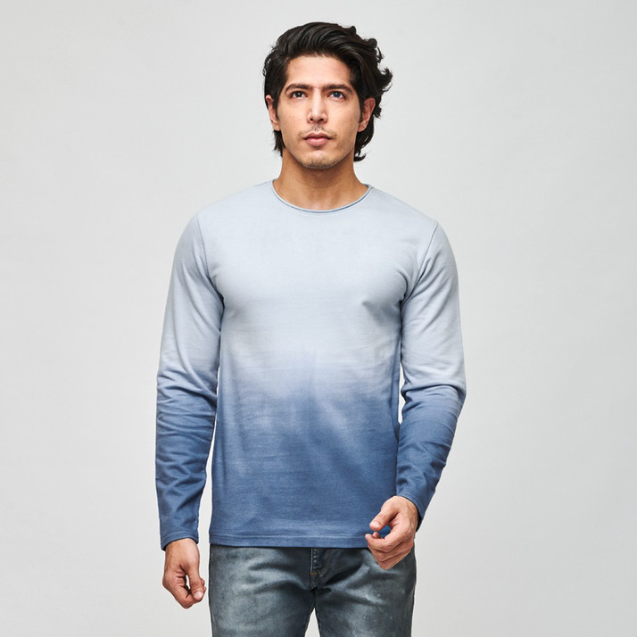 Bollywoo Ombre Men Round Neck Grey 