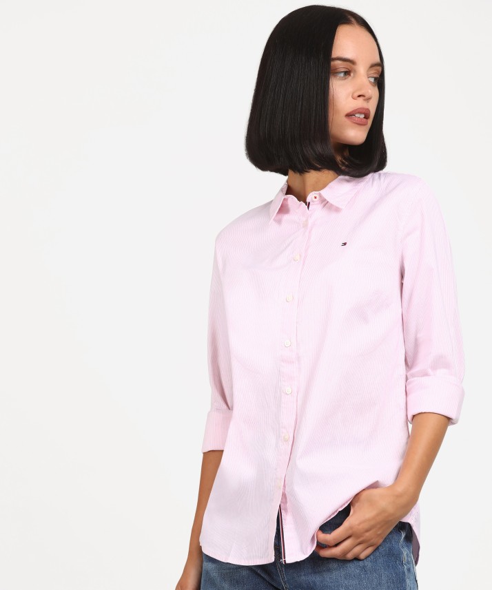 tommy hilfiger pink shirt womens