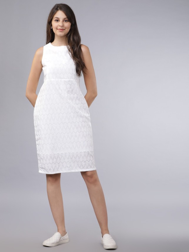 flipkart white dress