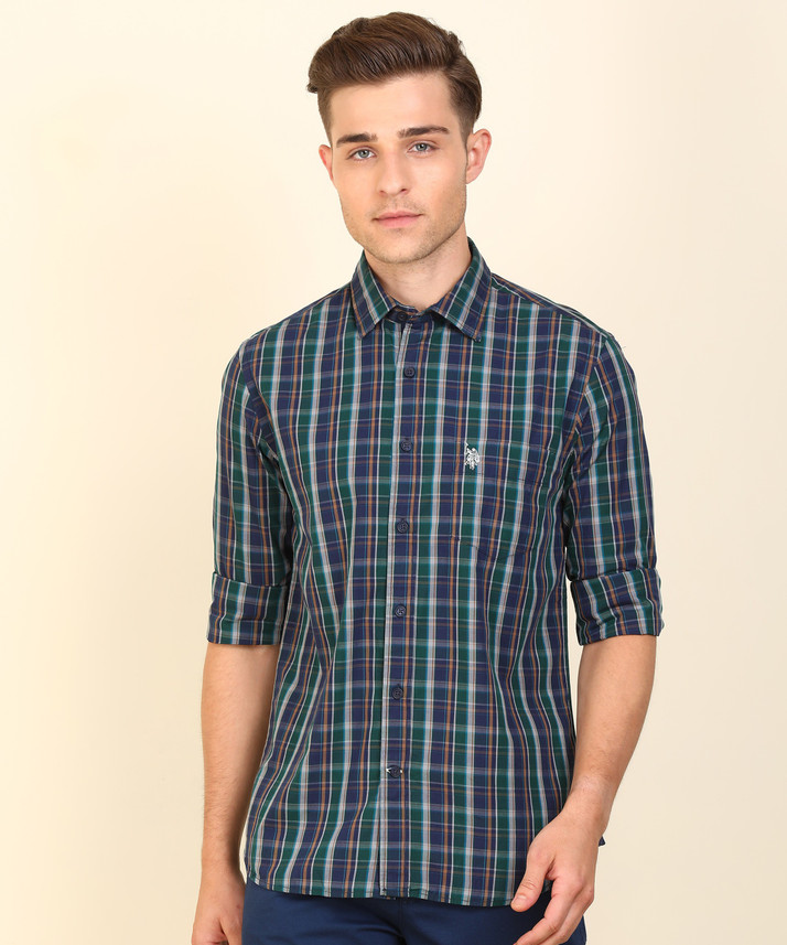 green checkered polo