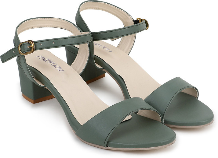 PINKWOOD Women Green Heels - Buy 