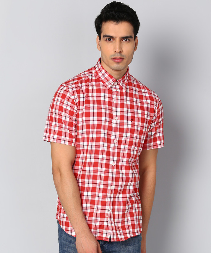 INDIAN TERRAIN Men Checkered Casual Red 