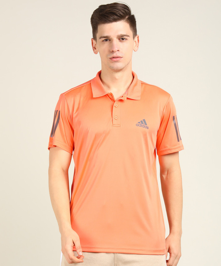 ADIDAS Solid Men Polo Neck Orange T-Shirt - Buy ADIDAS Solid Men Polo Neck  Orange T-Shirt Online at Best Prices in India | Flipkart.com