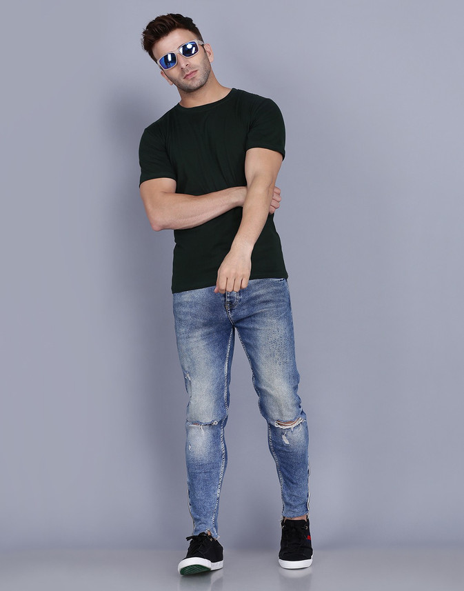 Muratti Solid Men Round Neck Dark Green 