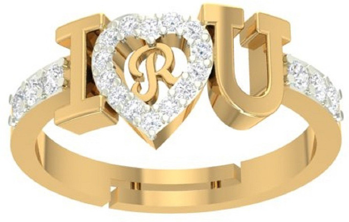 Letter Rings Gold Adjustable Valentine 