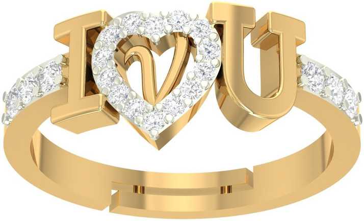 Kanak Jewels Ilu V Letter Rings Gold Adjustable Valentine Latest American Diamond Freesize Adjustable Fancy Ring Love Heart Initial Alphabet Rings For Girls Couple Girlfriend Women Ring Finger Ring Brass Cubic Zirconia