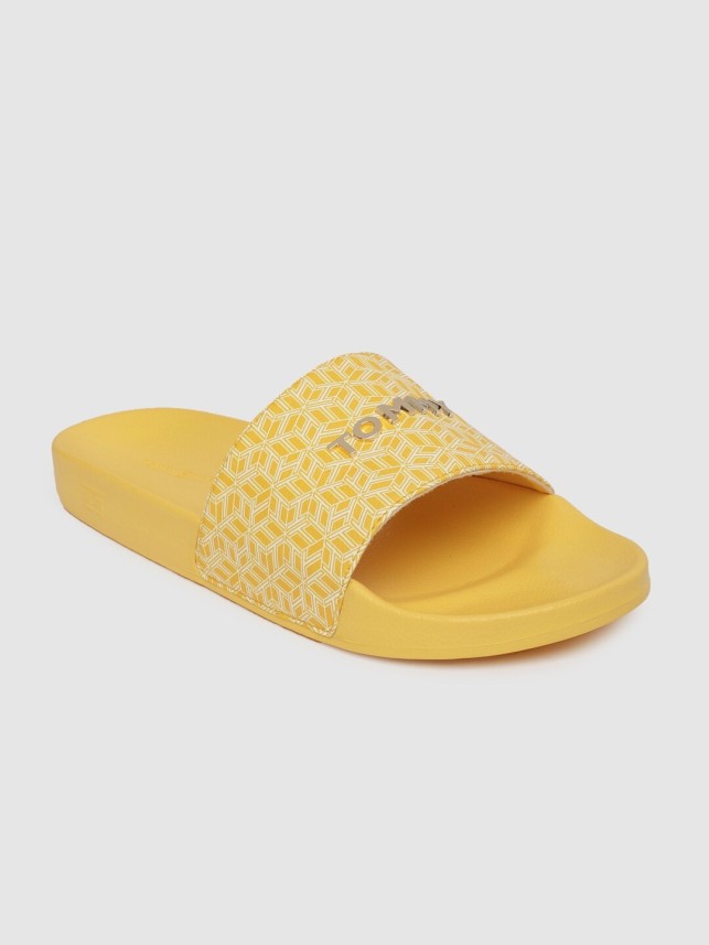 tommy hilfiger slides yellow