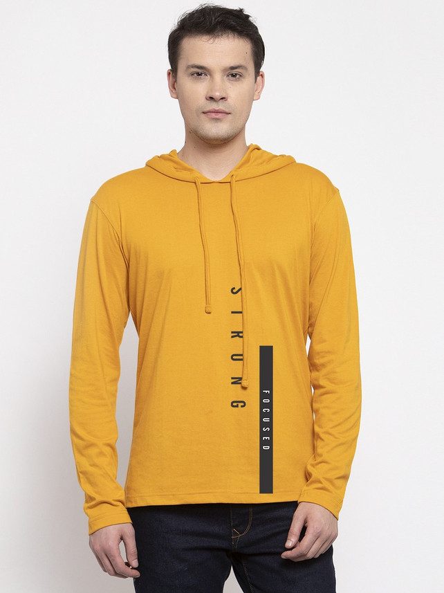 FRISKERS Printed Men Hooded Neck Yellow 