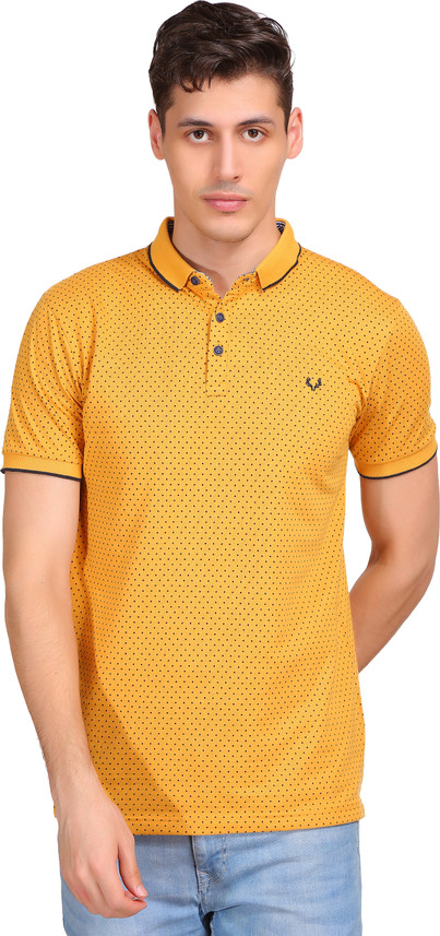 John Berg Polka Print Men Polo Neck 
