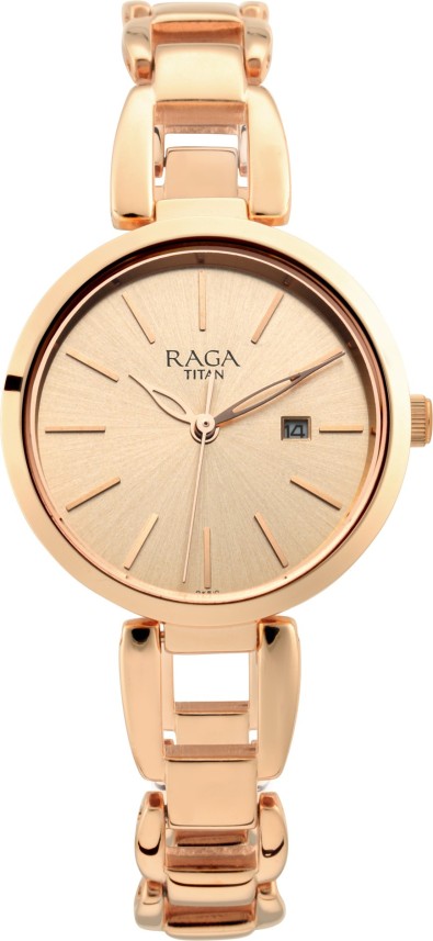 titan raga rose gold flipkart