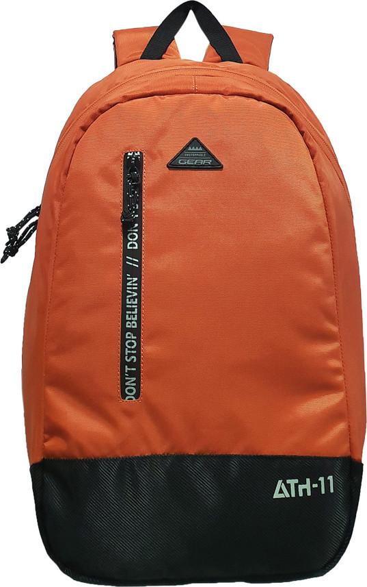 black and orange backpack