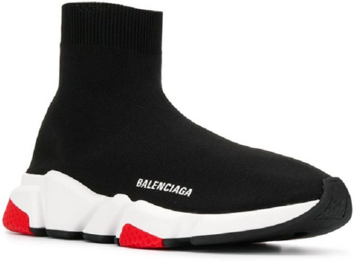 balenciaga speed trainer black white red