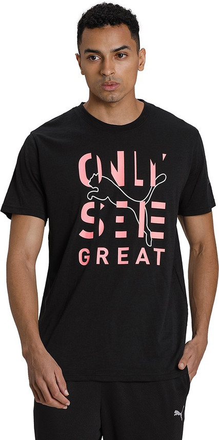 PUMA Typography Men Round Neck Black T 