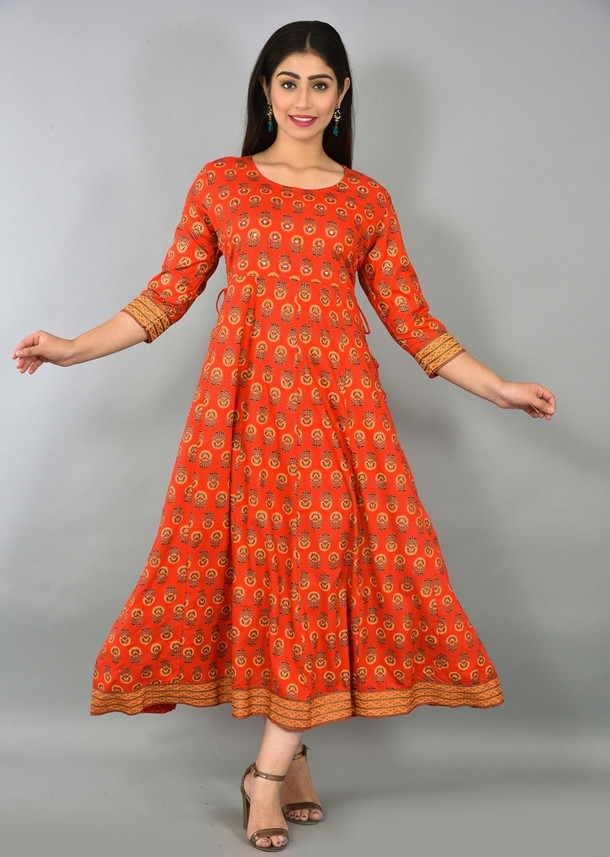 anarkali printed kurta