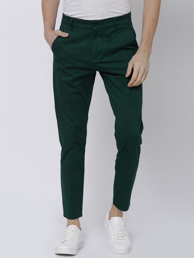 green slim trousers