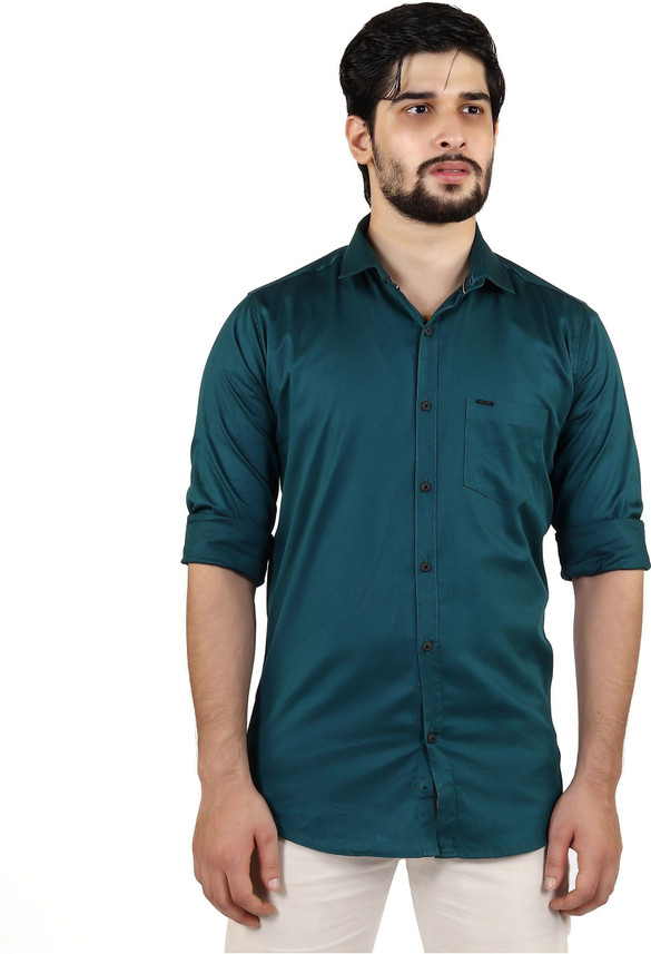 BLACK SPATE Men Solid Casual Dark Green 