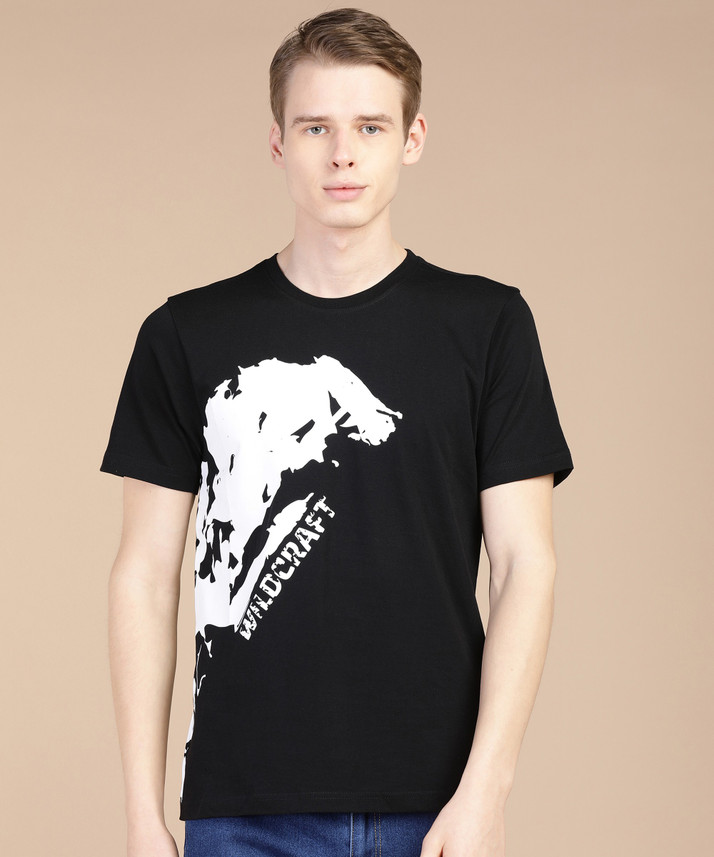 Wildcraft Printed Men Round Neck Black 