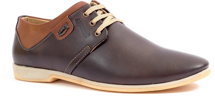 brown semi casual shoes