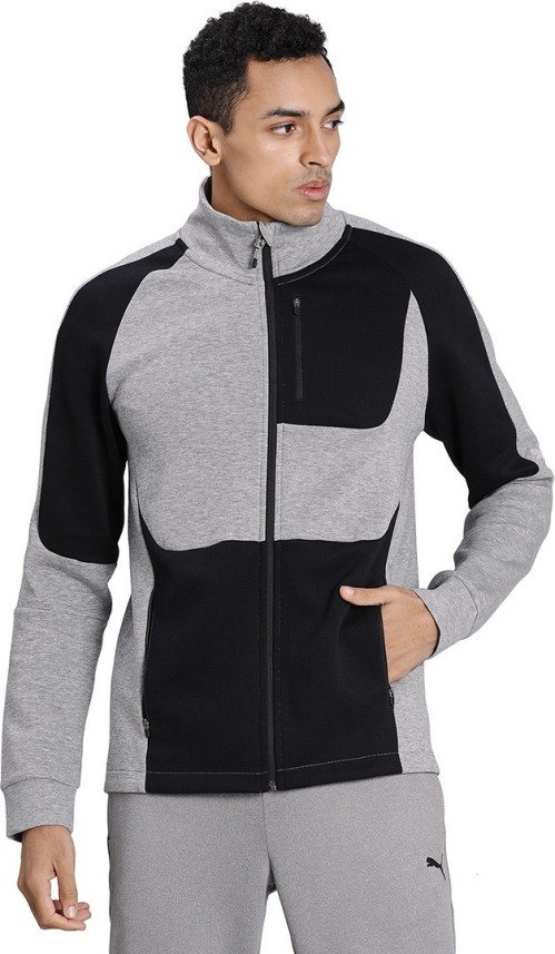 puma full sleeve colorblock men's jacket