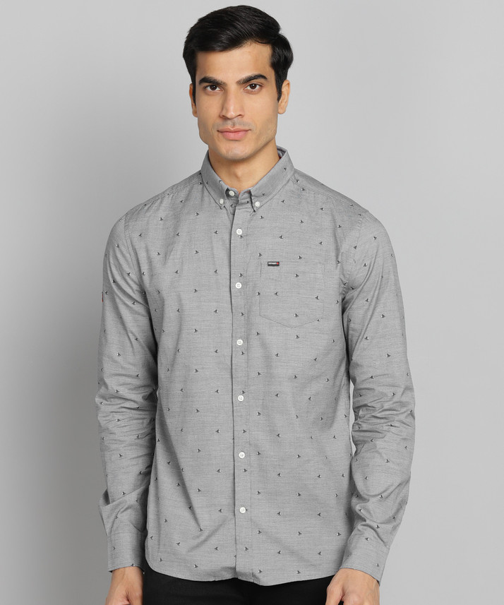 Superdry Men Printed Casual Blue Shirt 