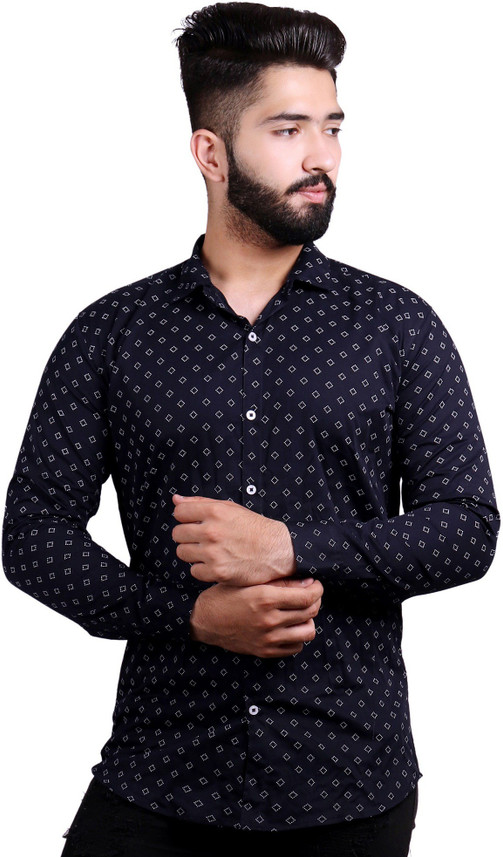 SHADE Men Printed Casual Dark Blue 