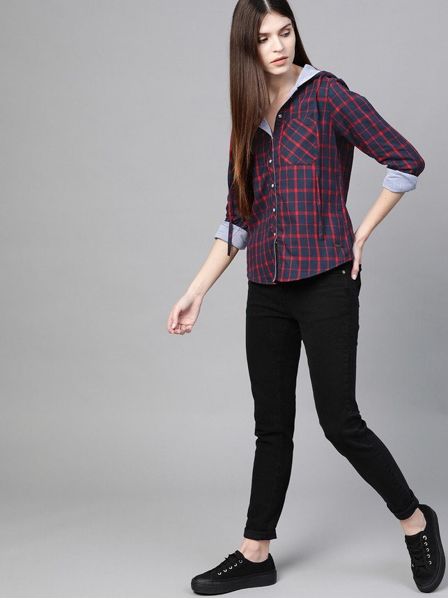 Roadster Women Self Design Casual Dark 