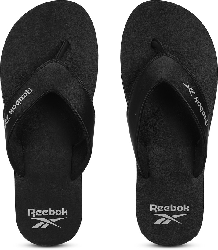 reebok flip flops black