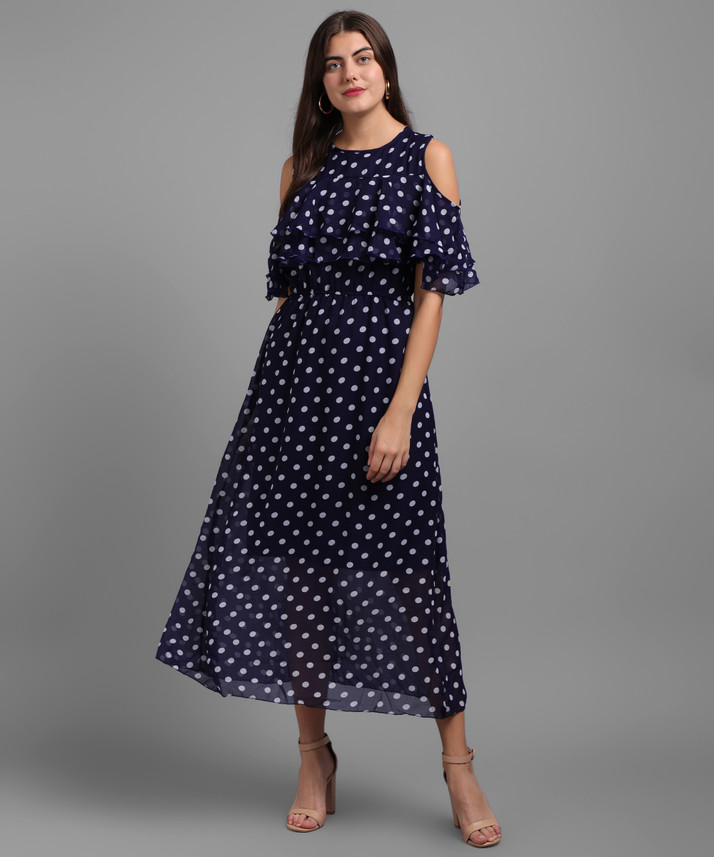 Raabta Fashion Women Maxi Blue Dress 