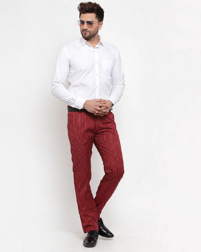 FASHLOOK Slim Fit Men Maroon Trousers 
