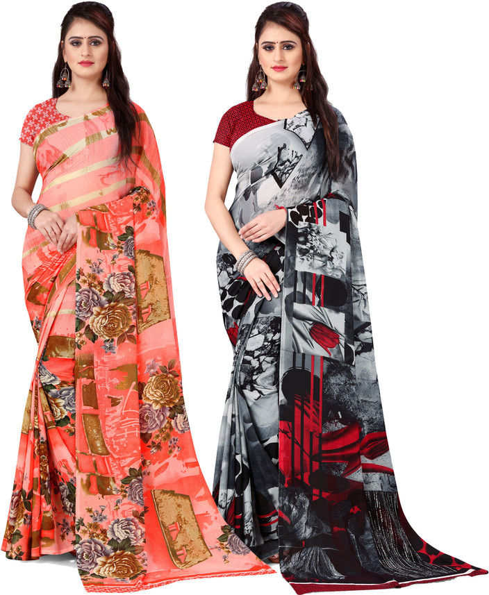 Buy Anand Floral Print, Ombre, Printed 