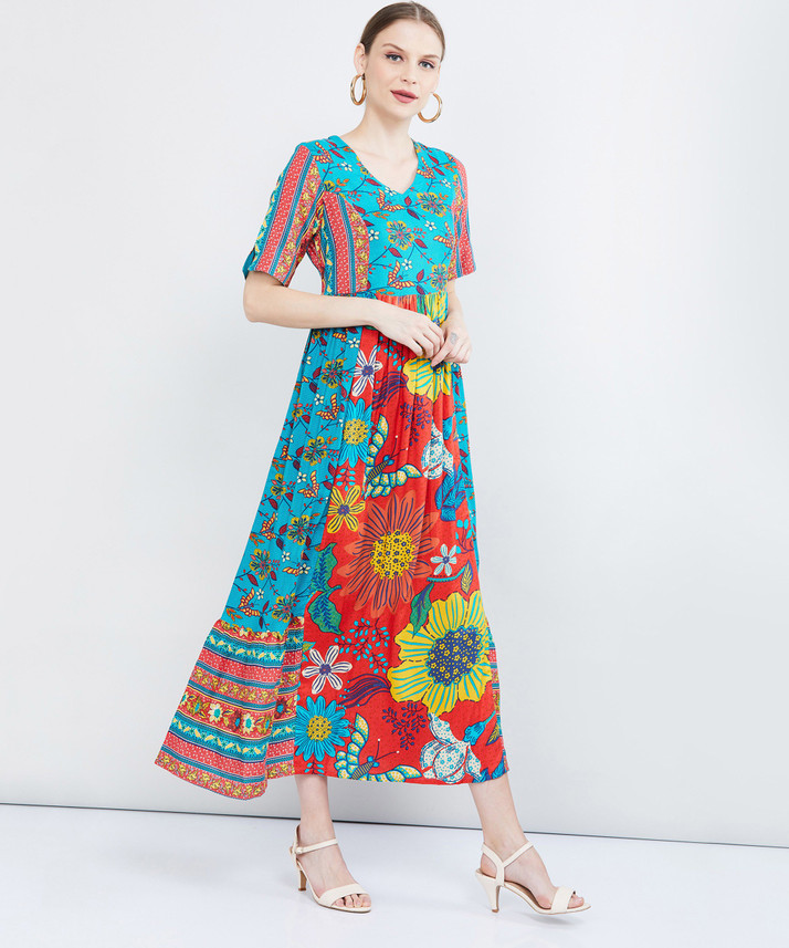 MAX Women Maxi Multicolor Dress - Buy 
