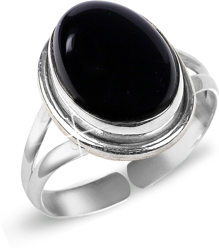 silver ring onyx