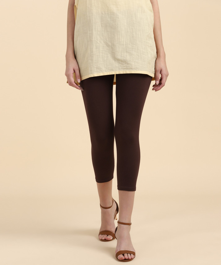W Solid Women Brown Tights - Buy W 