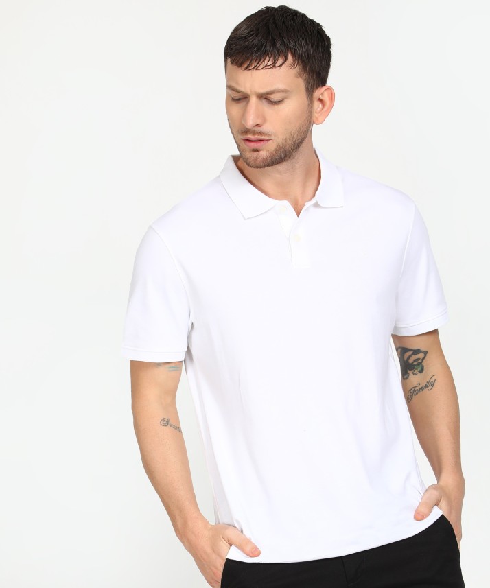 calvin klein white polo t shirt