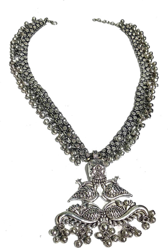flipkart black metal necklace